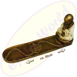 Räucherstäbchenhalter Shaolin Mönch braun 30cm Polyresin