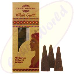 Sacred Elements Jumbo Organic Räucherkegel White Oudh
