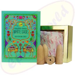 Sree Vani Golden India Backflow Cones/Rückflussräucherkegel White Sage/Weißer Salbei