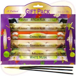 Tulasi Musk (Moschus) Kit 6 x 20 Räucherstäbchen Set